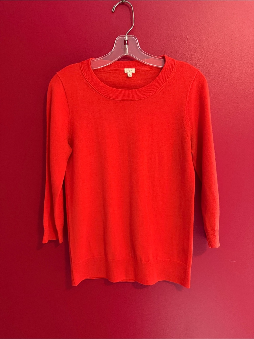 J.Crew Factory Orange Merino Wool Lightweight Sweater